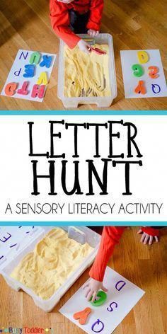 the letter hunt is an easy and fun activity for toddlers to learn letters with their hands