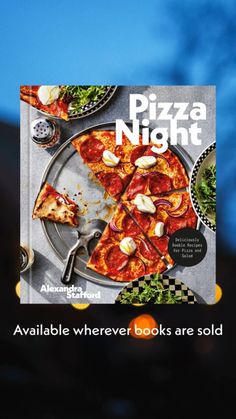 the pizza night cookbook is on display