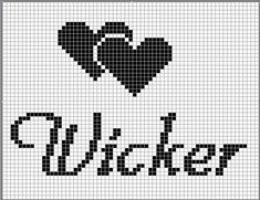 a cross stitch pattern with the words love and two hearts