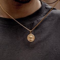 Spiritual Medallion Necklace Tarnish Resistant, Symbolic Medallion Pendant Necklace, Tarnish Resistant, Symbolic Pendant Medallion Necklace, Tarnish Resistant, Medusa Pendant, Mens Jewellery, Lock Necklace, Jewelry Accessories Ideas, Gold Chain Jewelry, Money Aesthetic