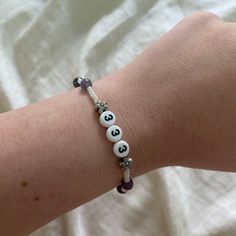 Has Genuine Amethyst And Hematite Beads! Angel Number 333 Handmade :) Stretchy Elastic Cord Angel Number Bracelet, Angel Number 333, Number 333, Vintage Cuff Bracelet, Expandable Bangle Bracelet, Cuff Bracelets Handmade, Gold And Silver Bracelets, Rose Gold Bangle, Gold Charm Bracelet