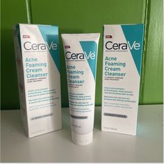 3 Lot Cerave Face Cream Acne Foaming Cleanser 4% Benzoyl Peroxide 5fl Oz Expired Lot Of 3 New Expired Products Best Before Dates Are 07/2023 , 10/2022 , 01/2023 Cerave Skincare, Acne Cream, Foaming Cleanser, Benzoyl Peroxide, Clear Acne, Foam Cleanser, Skin Care Women, Blackheads, Face Cream