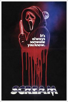 PRICES MAY VARY. Unframed Poster Printed on Paper 24x36 inches Scream Movie Poster, Retro Style Posters, Film Posters Art, Scream Movie, I Love Cinema, Horror Posters, Movie Poster Wall, Movie Posters Design, Classic Horror Movies