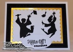 a card with some black and white silhouettes on it