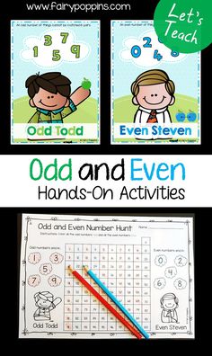 odd and even hands - on activities for kids to practice numbers 1 - 10 with the same