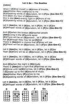 the beatles guitar chords are shown in black and white