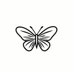 a black and white drawing of a butterfly