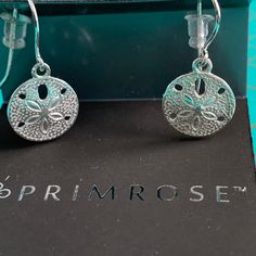 Lovely Sand Dollar Earrings. So Cute And Light. Sterling Silver. Nwt Elegant Nickel-free Hoop Earrings For Beach, Elegant Hypoallergenic Earrings For Beach, Sand Dollar Earrings, Vintage Gold Earrings, Ear Jacket Earring, Gold Leaf Earrings, Beaded Drop Earrings, Animal Earrings, Sand Dollar