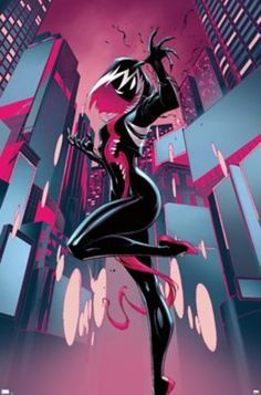 Make your bedroom walls stand out with this Spider-Venom poster! You'll be adding some superhero style that's sure to be popular. Officially licensed Dimensions: 34" H x 23" W Material: Paper Imported Spider Gwen Venom, Spider Venom, All Spiderman, J Scott Campbell, Image Spiderman, Bd Art, Scott Campbell, Spider Girl, Marvel Posters