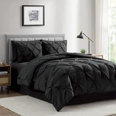 PRICES MAY VARY. [Unique pleated design ] luxurious pleated design adopts pleated technology, which is a simple and exquisite way to improve the appearance of any bedroom. [Eight pieces kneading pleated comforter set ]Queen size 88x88inch Made of 100% brushed polyester, with high kneading pleat maintenance, good elasticity and silky soft, comfortable and luxurious comforter set, including 1 Comforter(88x88inch), 2 Pillow Shams(20x26inch), 1 Bed skirt(60x80+15inch),1 Fitted sheet(60x80+14inch), 1 Deco Pillows, Luxury Comforter Sets, Black Sheets, Bed In A Bag, King Comforter Sets, Queen Comforter Sets, Queen Comforter, King Comforter, Chic Home