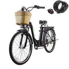 NAKTO Electric Bike Electric City Bike 350W Ebike 26'' Electric Bicycle, 25MPH Adults Ebike with Removable 36V10Ah Battery, Professional 6 Speed Gears (Black, 350w Women)   Color: BLACK Features: 【6-Speed Shimano Gears】6 gears to help you... Bike Cargo Trailer, Bicycle Sport, Bike Electric, Lithium Battery Charger, Bicycle Maintenance, Bicycle Women