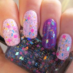 Boardwalk Carnival, Sprinkle Nails, Abstract Nail Art, Purple Nail Designs, Nail Art Disney, Nice Nails, Nail Polish Trends, Flashing Lights, Indie Nail Polish