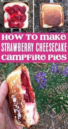 how to make strawberry cheesecake campfire pies