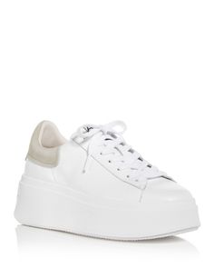 Ash Women's Moby Low Top Platform Sneakers White Platform Sneakers Outfit, 2000s Winter Fashion, Nike Platform Sneakers, Platform Sneakers Outfit, Bridal Sneakers, White Platform Sneakers, Women Platform Sneakers, Flatform Sneakers, Sneakers Platform