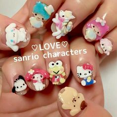 Nails Sanrio, Dreamy Makeup, Mold Art, Pompom Purin, Japanese Nail, Makeup Help, Japanese Nails