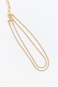 - Layer on the charm with this simply chic necklace! - Gold colored brass material - Two connected chain strands for a layered look - Adjustable length chain and clasp closure - Size: 14.5-17.5 inches Chic Necklace, Simply Chic, Layered Necklace, Brass Material, Layered Look, Necklace Gold, Layered Necklaces, Gold Color, Brass