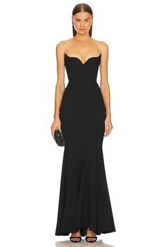 Black Tie Bridesmaid Dresses, Black Tie Bridesmaids, Ball Gown Silhouette, Gown Silhouette, Cutout Gown, Open Backs, Michael Costello, Strapless Prom Dresses, Strapless Bustier