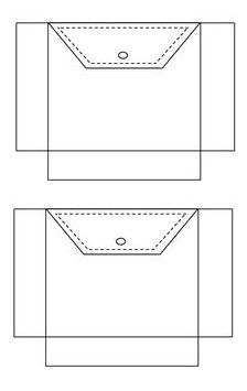 the front and back side of an envelope with two sides cut out to make it look like