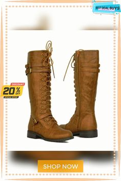 Autumn Winter Vintage Flat Lace Up Mid Calf Boots Mid-calf Lace-up Boots Medium Width For Fall, Winter Leather Mid-calf Lace-up Boots, Winter Lace-up Mid-calf Boots With Front Fastening, Vintage Lace-up Mid-calf Winter Boots, Brown Leather Lace-up Mid-calf Boots, Vintage Flats, Mid Calf Boots, Mid Calf, Low Heels