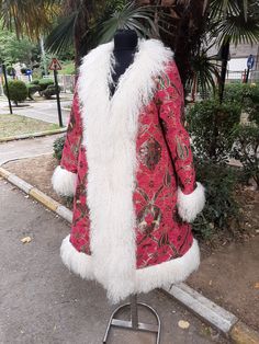 These are custom made vintage style shearling trim coats. ☆☆☆Copyrights "bemyboots" Material: Mongolian Sheepskin trim, vintage pattern chenille woven fabric, wool interior lining. #shearlingcoat #womencoat #suzanicoat #suzanishearlingcoat #fur #womencoat #afgancoat #customdress #outdoorfit #festivaldress #wintercoat #ethnicdress #custommade #sheepskin #womendress #giftforher #bemyboots #freeshipping #wool #woolcoat #coat Traditional Winter Costume Outerwear, Penny Lane Coat, Jacket Cape, Women Coat, Handmade Dress, Coat Vintage, Ethnic Dress, Penny Lane, Shearling Coat