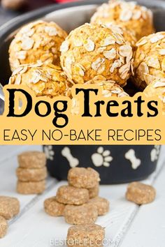 no bake dog treats in a bowl