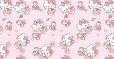 hello kitty wallpaper with pink flowers and bows