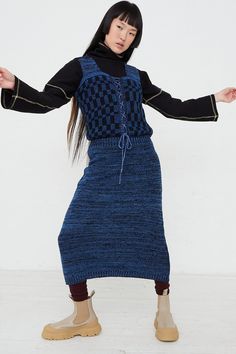 One-of-a-kind knit dress by Intensity | Oroboro Store Latest Designer Dresses, Lace Up Corset, Winter 23, Create Outfits, Long Sleeve Turtleneck, Ulla Johnson, Wide Straps, Nappa Leather, Workout Wear