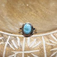 Nwot Round Larimar 925 Sterling Silver Ring. Size 7. Excellent Condition - Never Worn. Marked 925. 7 Rings, Ring Color, Silver Blue, Ring Size 7, Womens Jewelry Rings, 925 Sterling Silver Ring, Blue And Silver, Sterling Silver Ring, Silver Ring