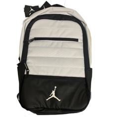 Brand New With Tags, No Rips, No Odor, White Nike Air Jordan 9a1944-001 Airborne White/Black Backpack A Sport Backpack That Can Transition From The Gym To Class, Grab And Go Wearing The Jordan Airborne Backpack. Featuring A 15’’ Padded Laptop Sleeve, This Pack Offers Ample Storage With Several Compartments To Keep You Organized In Style. Adjustable Straps Allow You To Customize The Fit While Multiple Pockets Provide Extra Storage For Small Essentials. Features: Sporty Backpack With Laptop Compar White Nylon Bags For Streetwear, White Backpack For Outdoor And Back To School, Back To School White Outdoor Backpack, White Sports Bag For Back To School, White Sports Backpack For Back To School, White Nylon Backpack For Streetwear, White Backpack For Back To School And Outdoor Activities, White Backpack For Outdoor Activities And School, White Sporty Backpack With Adjustable Strap