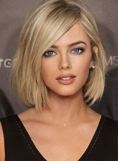 Long Blonde Bob With Bangs, Shoulder Length Hair With Long Bangs, Chic Bob Haircut, Chic Bob, Bob Haircut Ideas, Blonde Haircuts, Hair Haircuts, Short Hairstyle