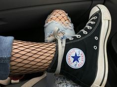 Fishnets And Converse, Converse Tumblr, Converse Aesthetic, Aesthetic Image, Tumblr Aesthetic, Aesthetic Shoes, Fishnet Stockings, Grunge Aesthetic