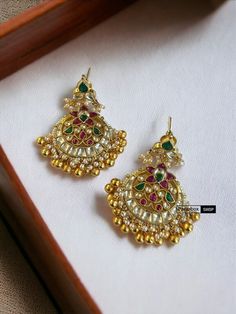 Pachi Kundan Multicolor Flower Statement Designer Earrings. Length : 3 inches Multicolor Cutdana Earrings For Wedding, Multicolor Cutdana Wedding Earrings, Traditional Multicolor Chandelier Earrings For Wedding, Multicolor Temple Jewelry Chandelier Earrings For Wedding, Traditional Dangle Flower Earrings For Festivals, Traditional Multicolor Flower Earrings, Green Peacock Design Earrings For Wedding, Multicolor Peacock Design Earrings For Wedding, Multicolor Peacock Design Chandbalis For Wedding