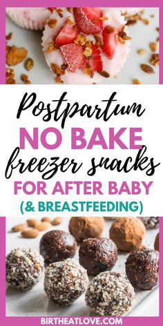 Snacks For Postpartum, Healthy Freezer Snacks, Snacks For New Moms, Freezer Snacks, Pregnancy Freezer Meals, Milk Supply Foods, Breastfeeding Smoothie, Healthy Breastfeeding Snacks, No Bake Healthy