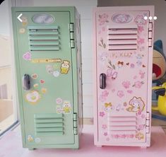 two children's lockers sitting next to each other