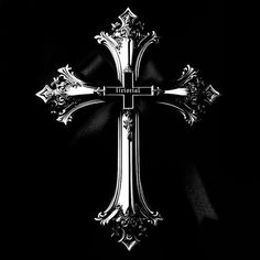 a black and white photo of a cross