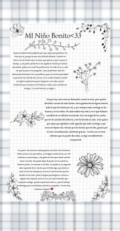 an image of a page with flowers and leaves on it's side, in the middle