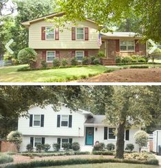 before and after photos of a home in the suburbs