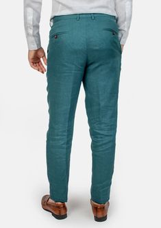 Stand out from the crowd in the Deep Teal Linen Pants. Made from a pure linen that keeps you looking sharp without compromising comfort. Expertly crafted your style and custom made to your unique size. Look your best with a summer favorite. Fitted Linen Ankle-length Pants, Fitted Linen Straight Pants, Fitted Linen Tapered Leg Pants, Fitted Linen Trousers, Fitted Linen Bottoms With Pockets, White Linen Shirt, Body Posture, Body Proportions, In The Deep