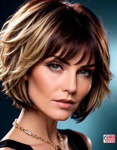 Layered Bob Hairstyles Chin Length, Short Sassy Hair Over 50, Layered Bob With Bangs Over 50, Short Curly Hair Styles, Texas Edition, Short Shaved Hairstyles, Easy Hair Cuts, Layered Bobs