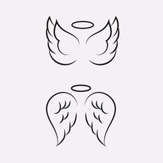 Angel Wings Doodle, Angel Wings Stencil, Angel Wing Outline, Wing Outline, Wings Outline, Angel Wings Small, Angel Wings Images, Skin Doodles, Angel Outline