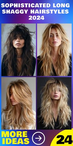 Channel your inner rockstar with 24 long shaggy hairstyles for 2024. These effortlessly cool looks are perfect for adding a touch of edge to your everyday style. Rocker Chic Hair Long, Long Hair With Shaggy Layers, Shaggy Long Hair Curtain Bangs, Long Shaggy Haircuts For Thick Hair, Long Hair Shaggy Layers, Long Shaggy Layered Hair, Edgy Long Hairstyles, 70s Long Hair, Modern Shag Haircuts Long