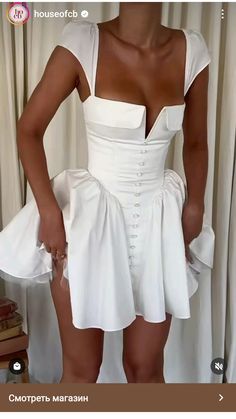 White Corset Outfit, Cotton Corset, 2piece Outfits, Funky Dresses, Outfit Layout, White Corset, Corset Mini Dress, Jewellery Store, Hoco Dresses