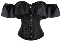 Cheap Black Corset For Club, Gothic Black Satin Corset, Black Ruffled Underbust Corset, Luxury Black Gothic Corset, Cheap Corset, Black Lace Gothic Corset, Women's Shapewear, Carnival Party, Light Hair