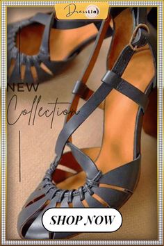 Multi Cross Strap Chunky High Heel Sandals Dark Blue Heels, Summer High Heels Sandals, Chunky Heels Casual, Ankle Sandals, Closed Toe Sandals, Chunky High Heels, Buckle Shoes, Buckle Sandals, Fashion High Heels