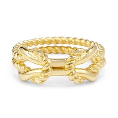 Gold nautical rope ring. A rope inspired band that features a nautical knot design. Elegant Adjustable Rings For Beach, Gold Nautical Jewelry For The Beach, Gold Nautical Jewelry For Beach, Nautical Style Gold Jewelry For The Beach, Rope Ring, Rope Rings, Alternative Jewelry, Nautical Rope, Brass Band