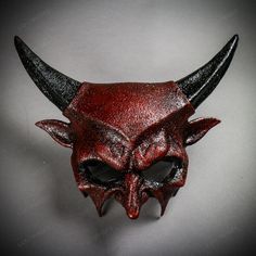 Product Description: 100% Brand New, High Quality Made From Plastic With Plastic Plastered And Hand Crafted This Mask Fits Most Adults Comes With Elastic Band For Comfortable Wear For Hours. Features: This Mask Is A Great Costume Accessory Dress Up For Halloween, Masquerade Ball, Christmas, Venetian Costume, And Any Mask Event Scary Demon Devil Theme Is One Of The Most Popular Types Of Mask For Halloween Masquerade Costume Classic And Luxury Metallic Matte Finish With Horror Animal Beast Style H Mens Demon Costume, Demon Costume Men, Devil Costume For Men, Demon Masquerade Mask, Halloween Masquerade Costume, Horned Masquerade Mask For Halloween, Red Cosplay Mask For Carnival, Masquerade Mask With Horns, Horned Masks For Cosplay And Fantasy Events