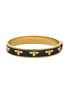 Halcyon Days Bee Bangle Weston Table Black Enamel Bangle Jewelry Gift, Black Enamel Bangle Jewelry As Gift, Gold Bangle Bracelet With Black Enamel, Halcyon Days, Gold Plated Bangles, Gold Bangle, Modern Life, Gold Bangles, Bangle Bracelet