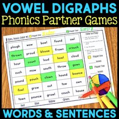 the words and numbers in this game are used to help students learn phonics