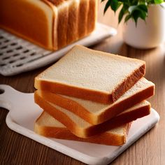 slices of white bread stacked on top of each other