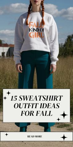 Get inspired with these women's autumn outfits. These 15 cute sweatshirt outfits are perfect everyday wear. Save this for later and follow us for more fall outfit ideas. Skirt And Sweatshirt Outfit, Fall Reading, Denim Maxi Skirt, Fabulous Fall